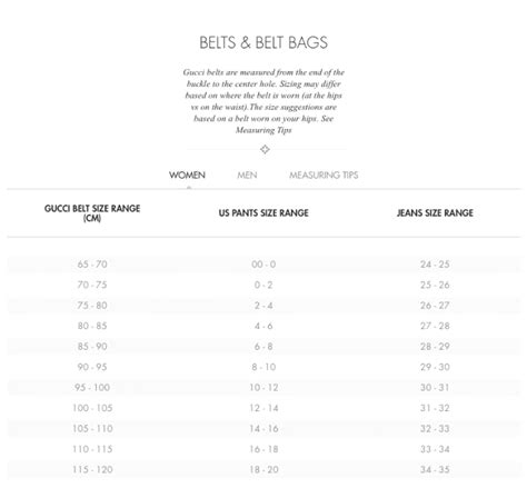 men's gucci belt size chart